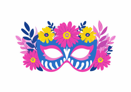 Celebration Mask flat illustrationのイラスト素材
