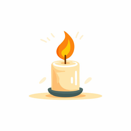 Candle Flame flat illustrationのイラスト素材