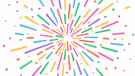 Confetti Burst flat illustrationのイラスト素材