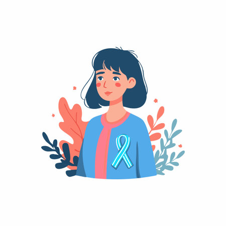 Charity Ribbon flat illustrationのイラスト素材