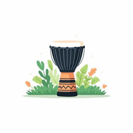 Djembe Drum flat illustrationのイラスト素材
