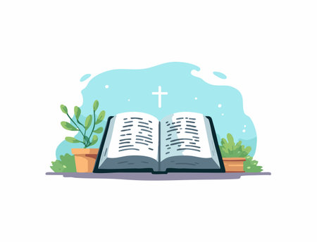 Holy Bible flat illustrationのイラスト素材