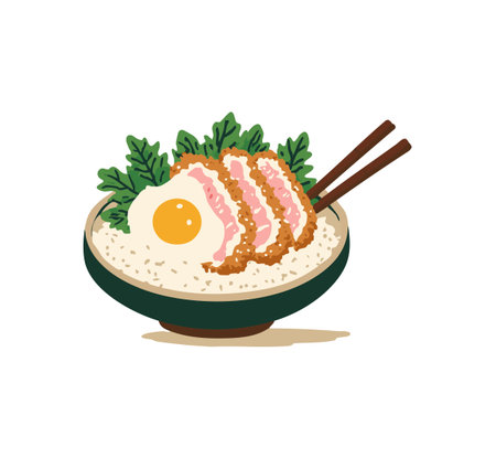 Tonkatsu Fried Pork Cutleのイラスト素材