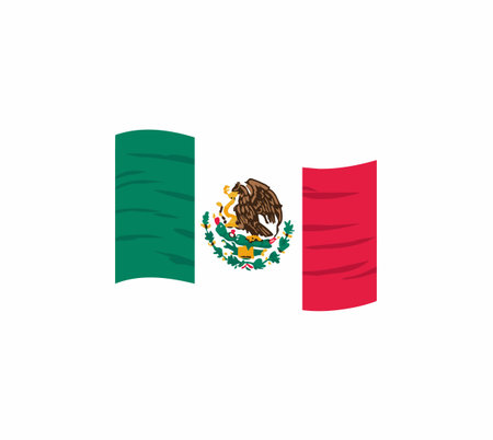 Mexican Flag flat illustrationのイラスト素材