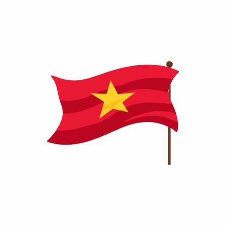 Vietnamese Flag flat illustrationのイラスト素材