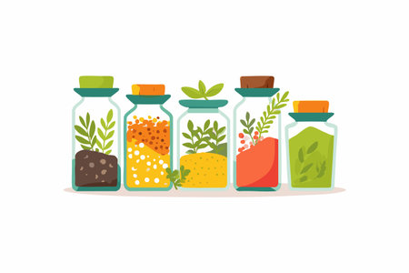 Spices Jar flat illustrationのイラスト素材