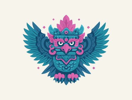 Garuda Symbol flat illustrationのイラスト素材
