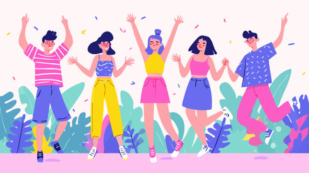 Dance Celebration flat illustrationのイラスト素材