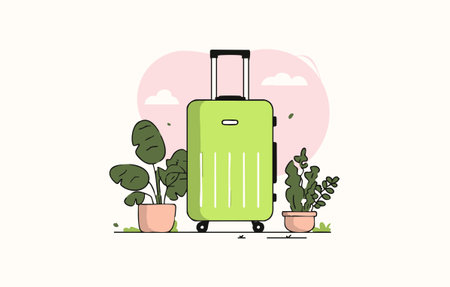 Luggage Suitcase flat illustrationのイラスト素材