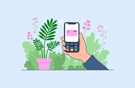 Contactless Payment Using Credit Cardのイラスト素材