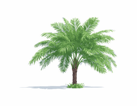 Palm Tree with Long Leavesのイラスト素材