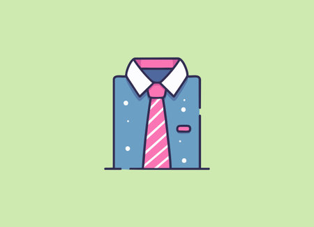 Shirt and Tie flat illustrationのイラスト素材