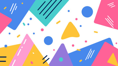 retro memphis geometric abstract backgroundのイラスト素材
