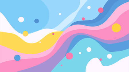 abstract candy color fluid wavesのイラスト素材