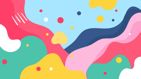 abstract colorful doodle landscape background.のイラスト素材