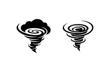 black tornado icon isolated on a white background.のイラスト素材