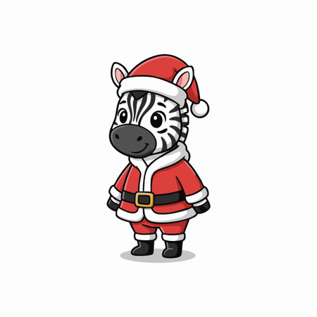 cute zebra in santa claus christmas costume.のイラスト素材