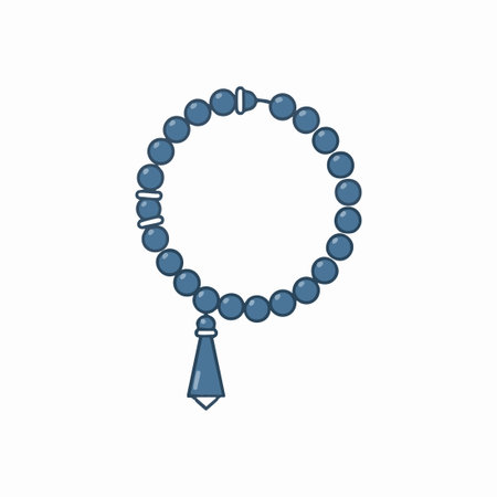blue tasbih islamic prayer beads illustration.のイラスト素材