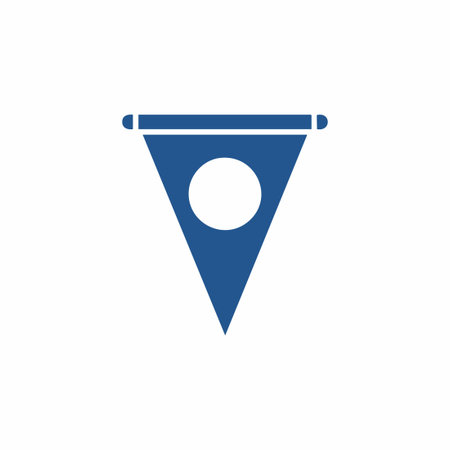 minimalist blue pennant vector symbol.のイラスト素材