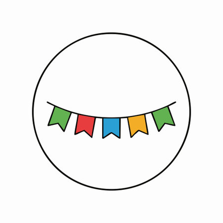 simple party bunting in a circle.のイラスト素材