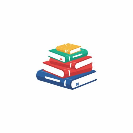 spark of knowledge book stack icon.のイラスト素材