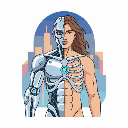 the cybernetic anatomy of future man.のイラスト素材