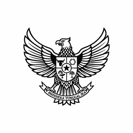 garuda pancasila national symbol of indonesia.のイラスト素材