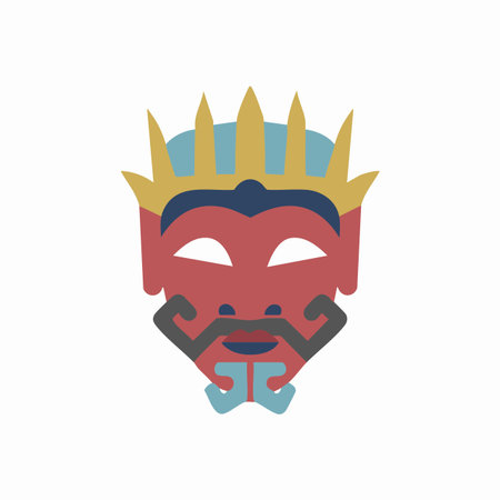 traditional god king mask illustration.のイラスト素材