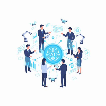 ai business ecosystem and automation technology.のイラスト素材