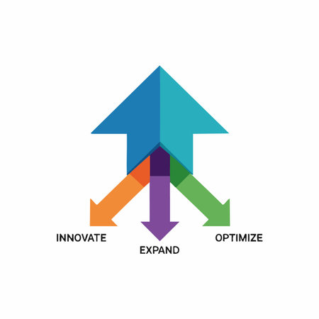 innovate expand optimize growth strategy concept.