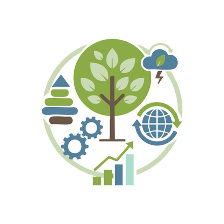sustainable business strategy for environmental growth.のイラスト素材