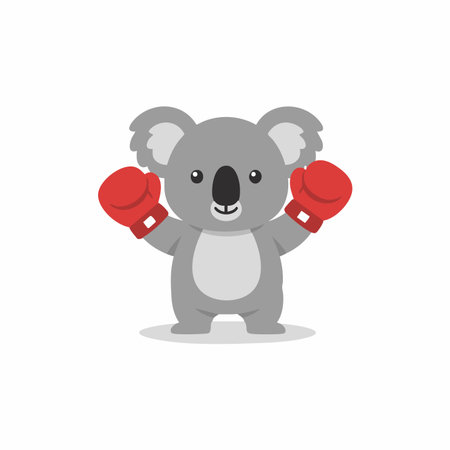 cute koala fighter with boxing gloves.のイラスト素材