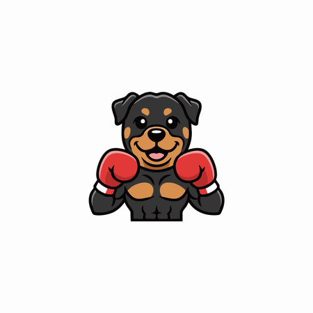 rottweiler boxer mascot logo design.のイラスト素材