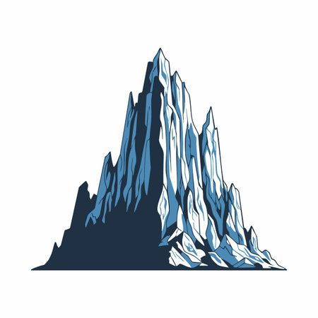 jagged glacial mountain vector illustration.のイラスト素材