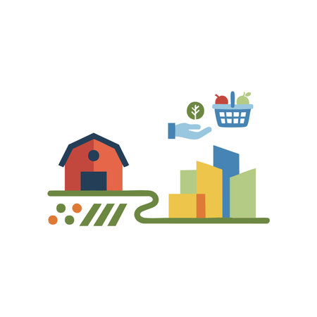 local food economy farm to table concept.のイラスト素材
