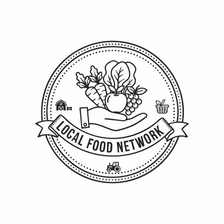 local farming community harvest emblem.のイラスト素材