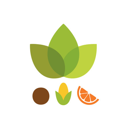 organic food source leaf logo illustration.のイラスト素材