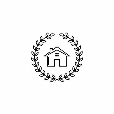 real estate excellence laurel wreath icon.のイラスト素材