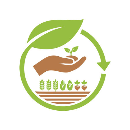 sustainable agriculture and farming cycle symbol.のイラスト素材