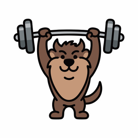 Cute Tasmanian Devil lifting barbell.のイラスト素材