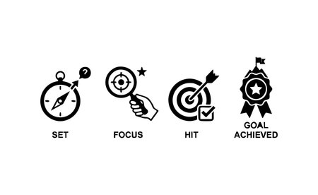 goal achievement strategy process icons
