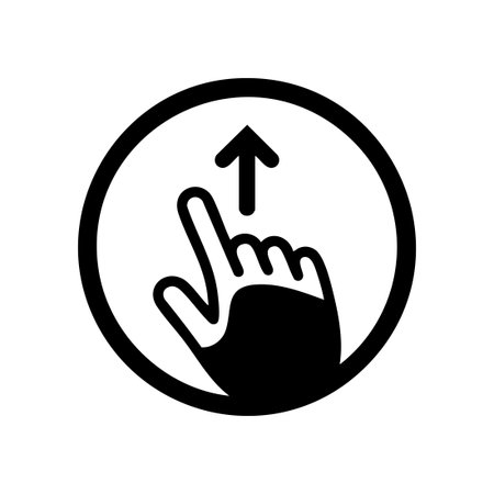 swipe up hand gesture icon_1のイラスト素材