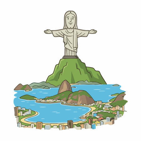 rio de janeiro christ the redeemer illustrationのイラスト素材