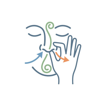 alternate nostril breathing pranayama yoga exerciseのイラスト素材