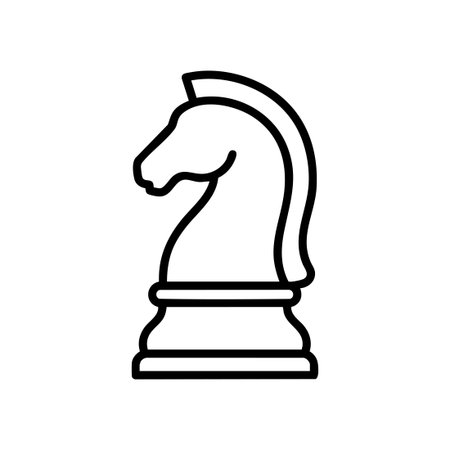 black knight chess piece vector iconのイラスト素材
