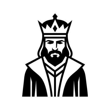 black and white king logo symbolのイラスト素材