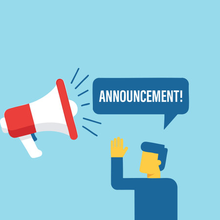 important announcement megaphone vector conceptのイラスト素材