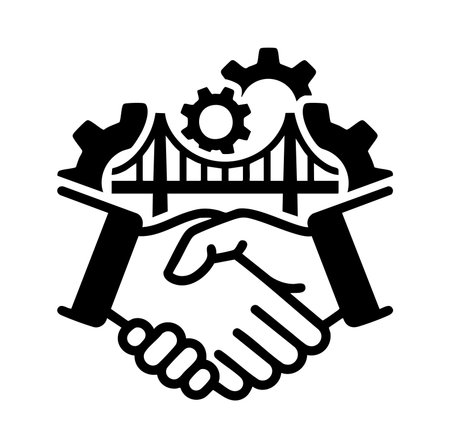 industrial engineering partnership agreement iconのイラスト素材