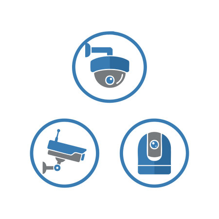 security camera vector icon setのイラスト素材