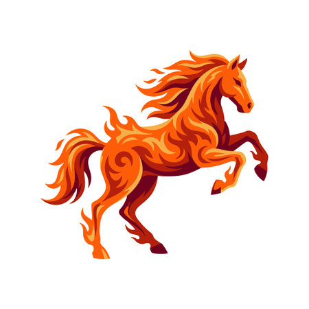 fire horse blessing logo emblemのイラスト素材
